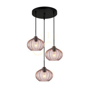 Czarna Lampa Wisząca Pansol E27 3-punktowa