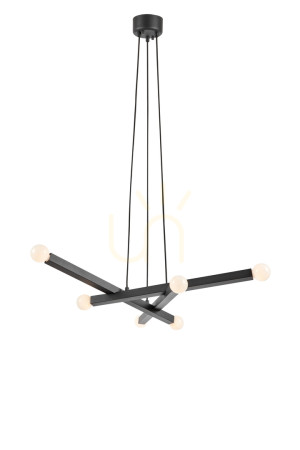Lampa wisząca Markslojd STACK 6xE14 czarna 80 cm 109155