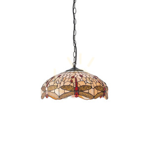 Lampa Wisząca Dragonfly Tiffany Beżowy 70824 Interiors