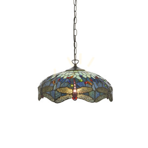 Lampa Wisząca Dragonfly Tiffany Niebieski 112195 Interiors