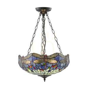 Lampa Wisząca Dragonfly Tiffany Niebieski 112250 Interiors