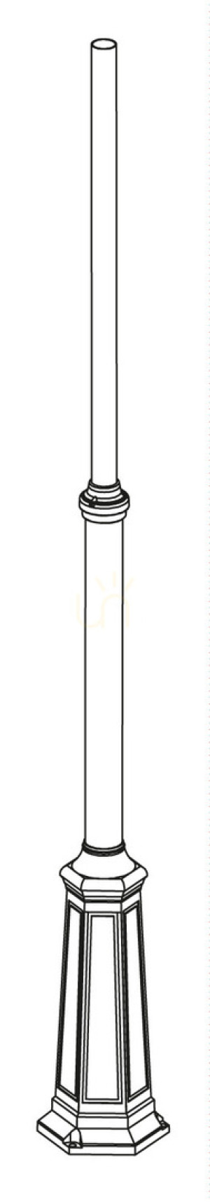 Słup oświetleniowy NORLYS Lamppost 3010BS srebrna patyna aluminium