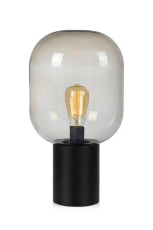 Lampa stołowa Markslojd Brooklyn 107481 czarna przydymione szkło 44 cm
