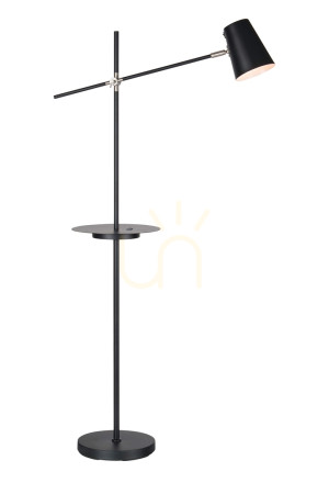 Lampa podłogowa Markslojd Linear USB czarna metalowa 144 cm 107307