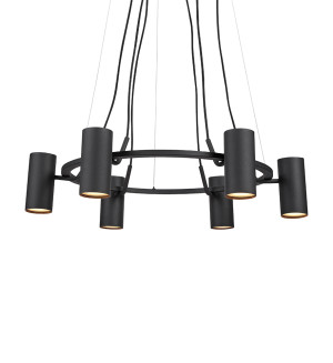 Lampa wisząca Markslojd Porto 6xGU10 czarna metalowa 73 cm 107357