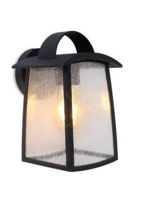Kinkiet zewnętrzny Lutec Kelsey 5273601012 czarny E27 IP44 aluminium szkło