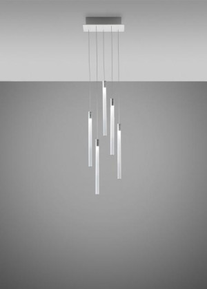 Lampa wisząca Fabbian Multispot F32 30x15cm - 5 - Chromowany - F32 A07 00