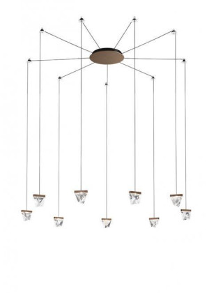 Lampa wisząca Fabbian Tripla F41 3W 9 - Brąz - F41 G05 76