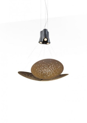 Lampa wisząca Fabbian Lens F46 24W 106x100cm - Trzy źródła światła - Brąz - F46 A05 76