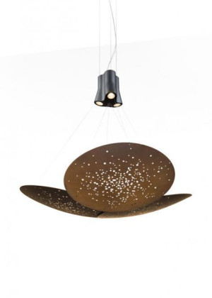 Lampa wisząca Fabbian Lens F46 24W 161x152cm - Trzy źródła światła - Rdzawy - F46 A07 56