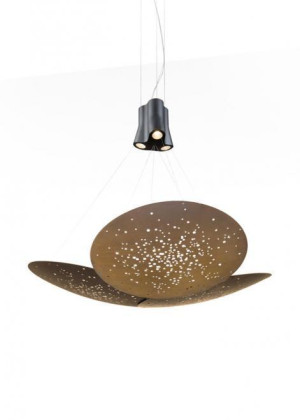 Lampa wisząca Fabbian Lens F46 24W 161x152cm - Trzy źródła światła - Brąz - F46 A07 76