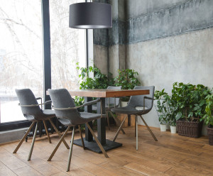 Lampa wisząca Leather E27 60W walec grafit srebro