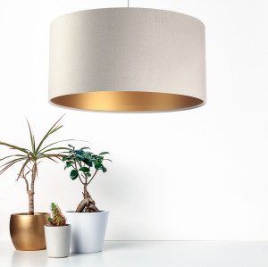 Leather - lampa wisząca, aksamitna tkanina, matowe złoto E27 60W