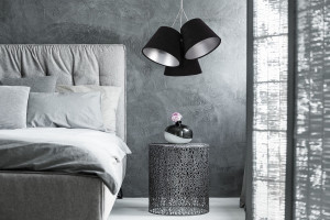 Lampa potrójna nad stół BUCKET E27 60W czarny / srebrny, z regulacją