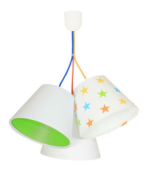Lampka dla dzieci BUCKET E27 60W kolorowe gwiazdki, zielony