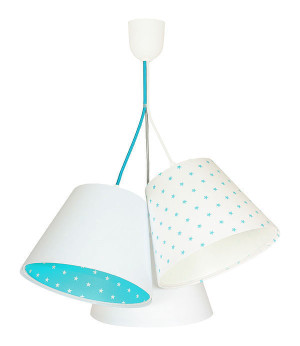 Lampa do pokoju chłopca BUCKET E27 60W biały / niebieski, gwiazdki