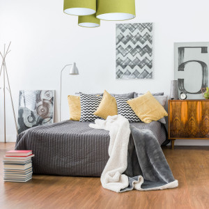 Plafon okrągły Elements 60W E27 zielony / biały, filc