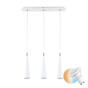 Biała Lampa Wisząca Pietro WH GU10 3-punktowa