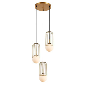 Złota Lampa Wisząca Matty E27 3-punktowa