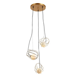 Złota Lampa Wisząca Melisa G9 3-punktowa