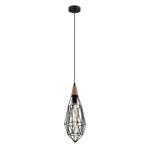 Czarna Lampa Wisząca Maelle E27
