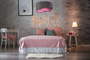 Lampa wisząca młodzieżowa Elegance 60W E27 szary / kolory