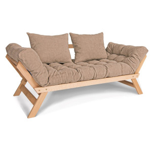 Canapea extensibilă WoodMan Allegro lemn brut bej 203 cm SKU 100374