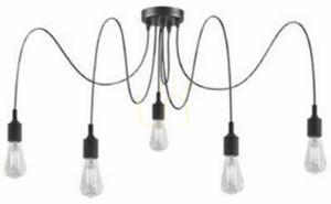 Pendul Lucide FIX negru 5xE27 metal silicon 08408/05/30