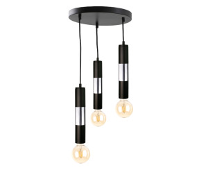 Lampa suspendata 3xE27 MAGNUM BULB NEGRU / ARGINTIU