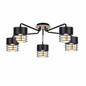 Plafoniera 5xE27 CASA BLACK WOOD