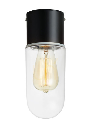 Plafonieră baie Markslojd ZEN 107796 negru sticlă transparentă IP44