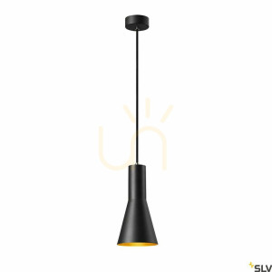 Lampă suspendată SLV PHELIA 130 E27 negru-auriu aluminiu 1002951