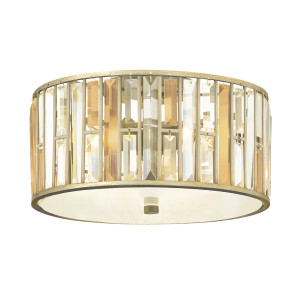 Gemma 3 Light Flush Mount - Silver Leaf Elstead