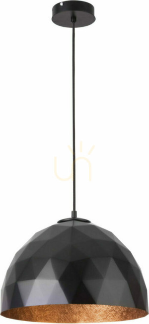 Lampă suspendată Sigma Diament negru cupru 35 cm 31372