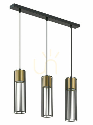 Lampă suspendată Sigma Fobia 3 negru/auriu GU10 60 cm 33455
