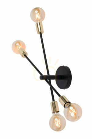 Aplică Sigma Onyx dublă negru/aur E27 52 cm 31926