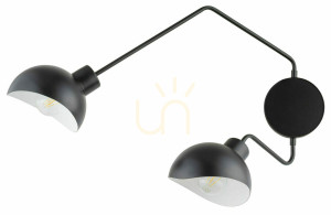 Aplica Sigma Roy 2xE27 negru alb oțel, SKU 32496