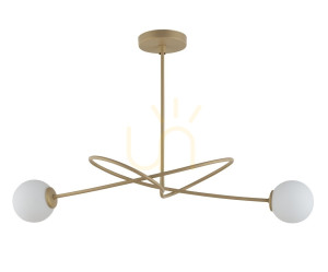 Candelabru Sigma Velvet 2 becuri auriu-bej, sticlă, SKU 33355