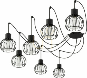 Lampă suspendată Sigma Luto Koło 7 negru mat, E27, SKU 31153
