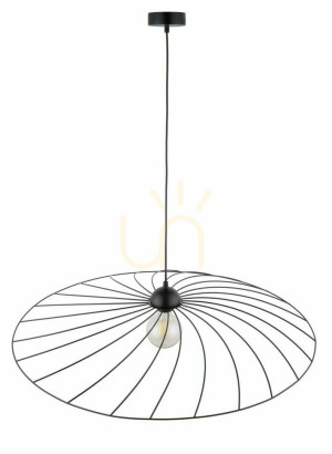 Lampă suspendată Sigma Panama L negru, oțel, E27, 79 cm, SKU 32413