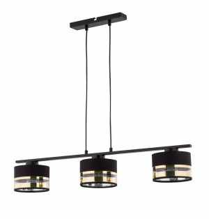 Lampă suspendată Sigma Sofia 3 becuri E27 negru auriu 81 cm 32161