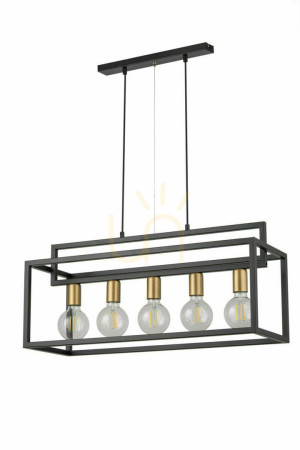 Lampă suspendată Sigma Vigo 5 negru/auriu 32443