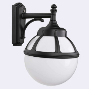 Lampă de perete cu sferă pentru exterior BOLOGNA 311B E27 Negru 9005 Norlys