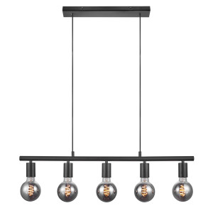 PACO Nordlux E27 5x25W Lampă suspendată din metal negru