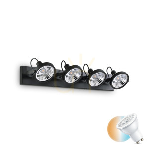 Plafoniera Ideallux GLIM PL4 NERO negru metal 4xGU10 65,5 cm 200255
