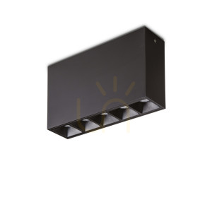 Plafon LED Ideallux LIKA negru aluminiu 13,5 cm 12,5W 3000K 244884