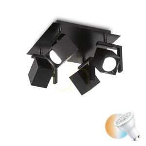 Plafoniera Ideallux Mouse PL4 Nero negru metal 4xGU10 29 cm 156712