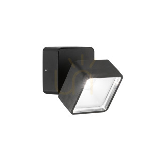 Aplică exterior Ideallux OMEGA SQUARE negru 4000K 7W IP54 285535