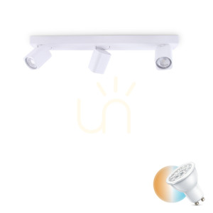 Plafonieră Ideallux RUDY PL3 SQUARE BIANCO albă 3xGU10 54 cm 294810