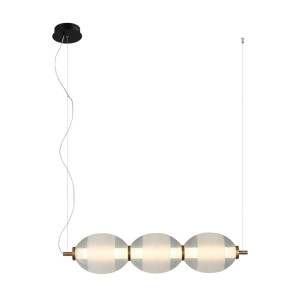 Lampa suspendată LED Italux Rinot negru/alb sticlă 22W PND-45372-3-WH-CL
